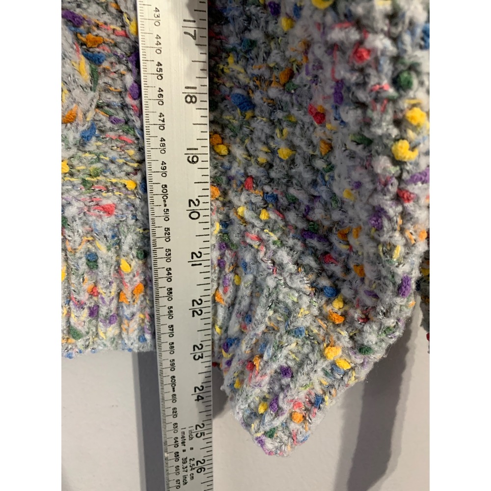 eesome Women Multicolor Confetti Cable Knit Mock Turtleneck Sweater Size S/M - Picture 7 of 9